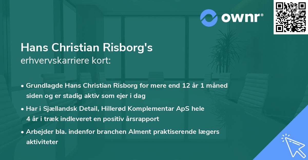 Hans Christian Risborg's erhvervskarriere kort