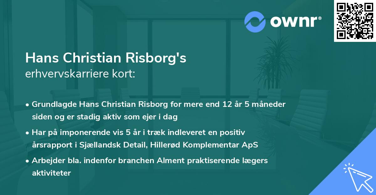 Hans Christian Risborg's erhvervskarriere kort