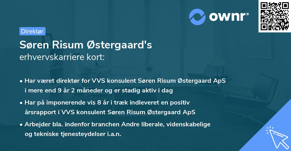 Søren Risum Østergaard's erhvervskarriere kort