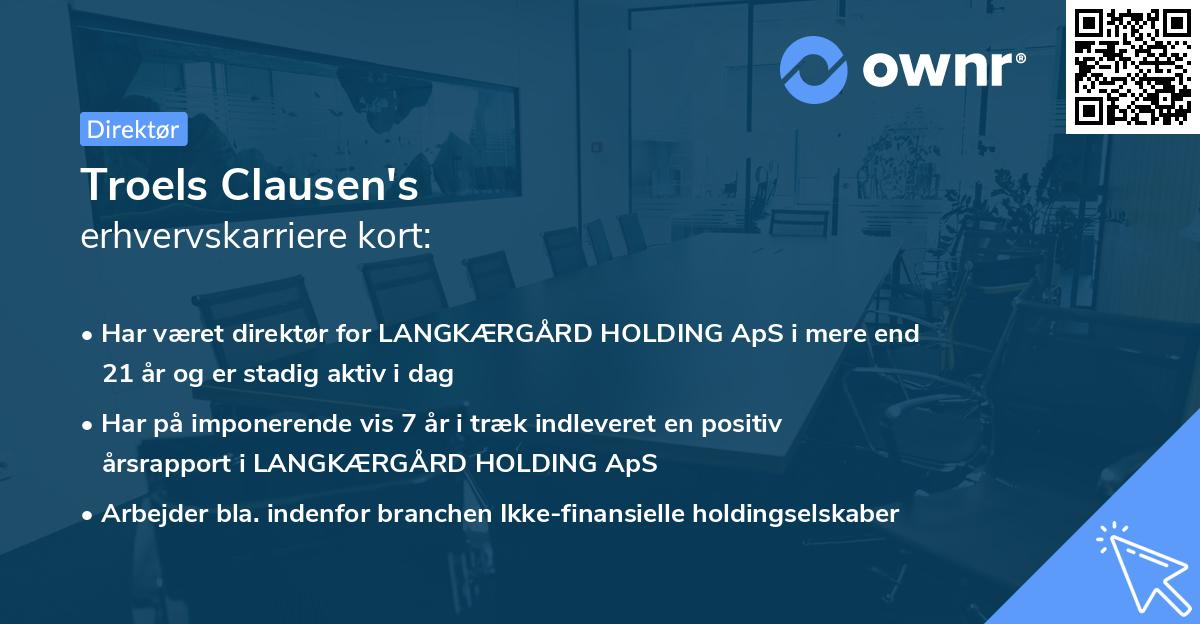 Troels Clausen's erhvervskarriere kort