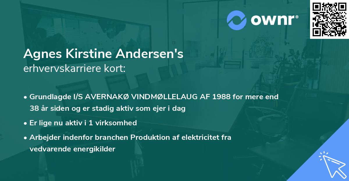 Agnes Kirstine Andersen's erhvervskarriere kort