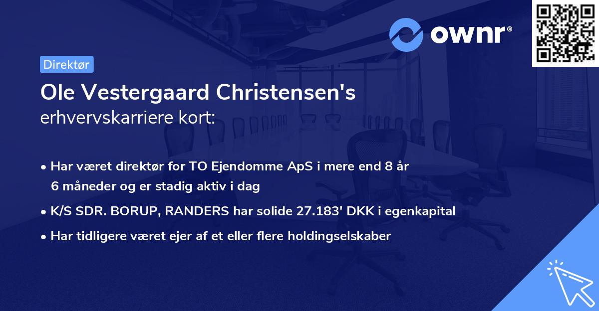 Ole Vestergaard Christensen's erhvervskarriere kort