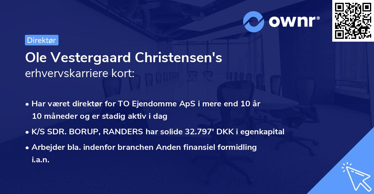 Ole Vestergaard Christensen's erhvervskarriere kort