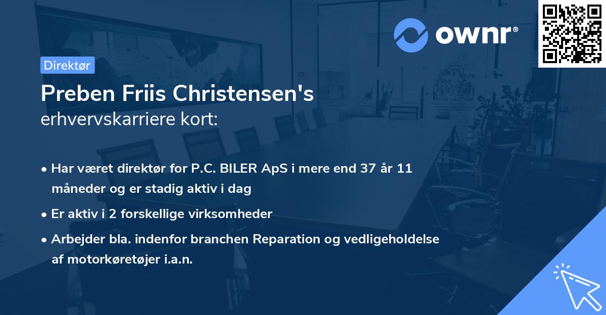 Preben Friis Christensen's erhvervskarriere kort