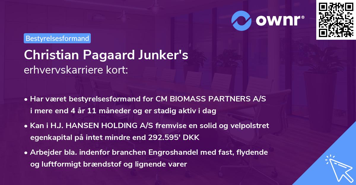 Christian Pagaard Junker's erhvervskarriere kort
