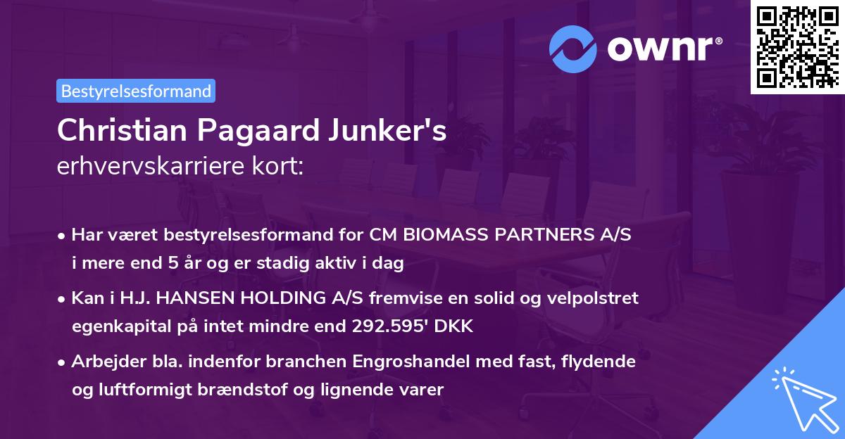 Christian Pagaard Junker's erhvervskarriere kort