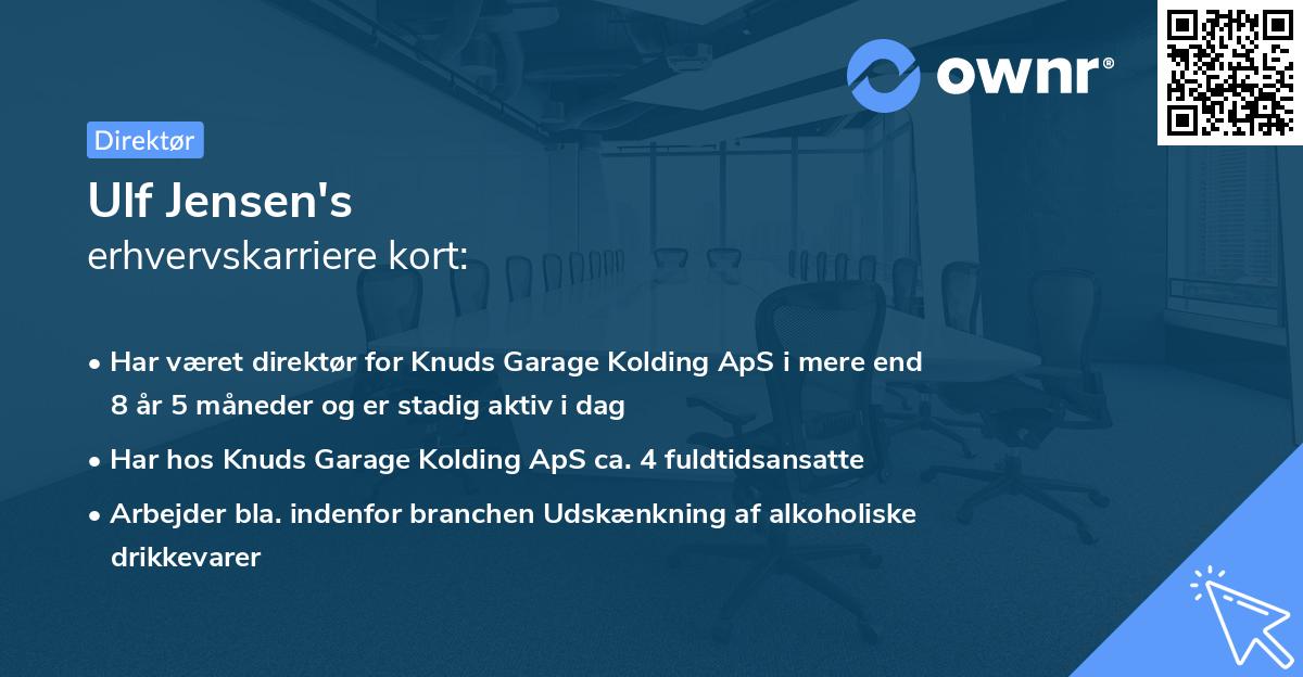 Ulf Jensen's erhvervskarriere kort