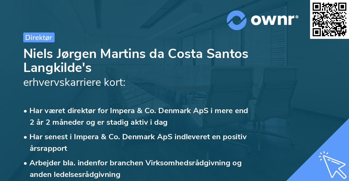 Niels Jørgen Martins da Costa Santos Langkilde's erhvervskarriere kort