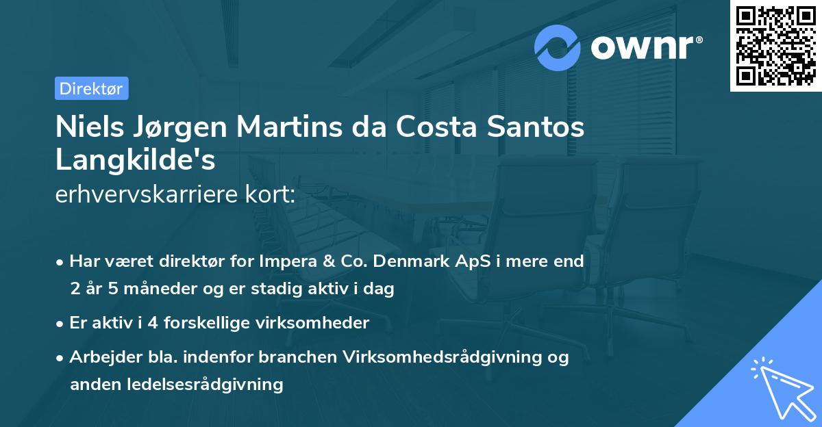 Niels Jørgen Martins da Costa Santos Langkilde's erhvervskarriere kort