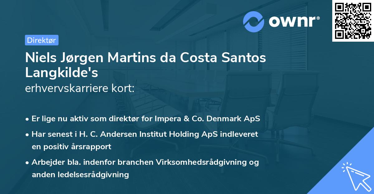 Niels Jørgen Martins da Costa Santos Langkilde's erhvervskarriere kort