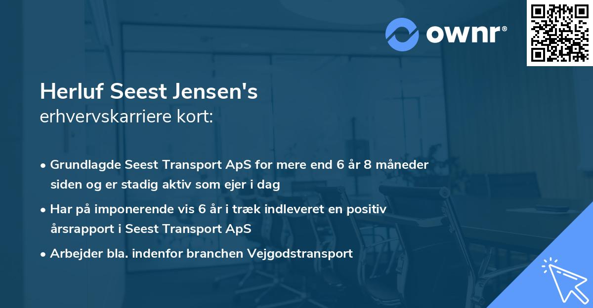 Herluf Seest Jensen's erhvervskarriere kort