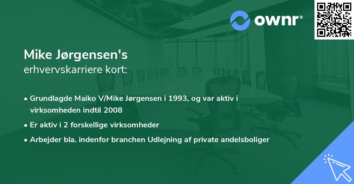 Mike Jørgensen's erhvervskarriere kort