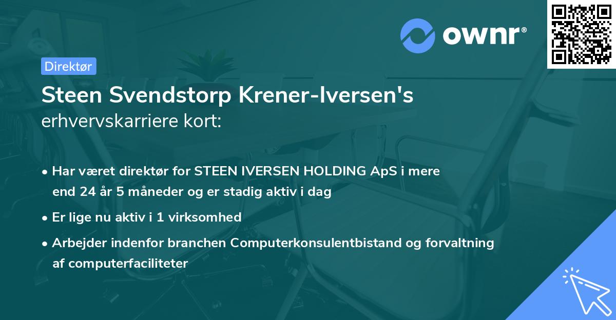 Steen Svendstorp Krener-Iversen's erhvervskarriere kort