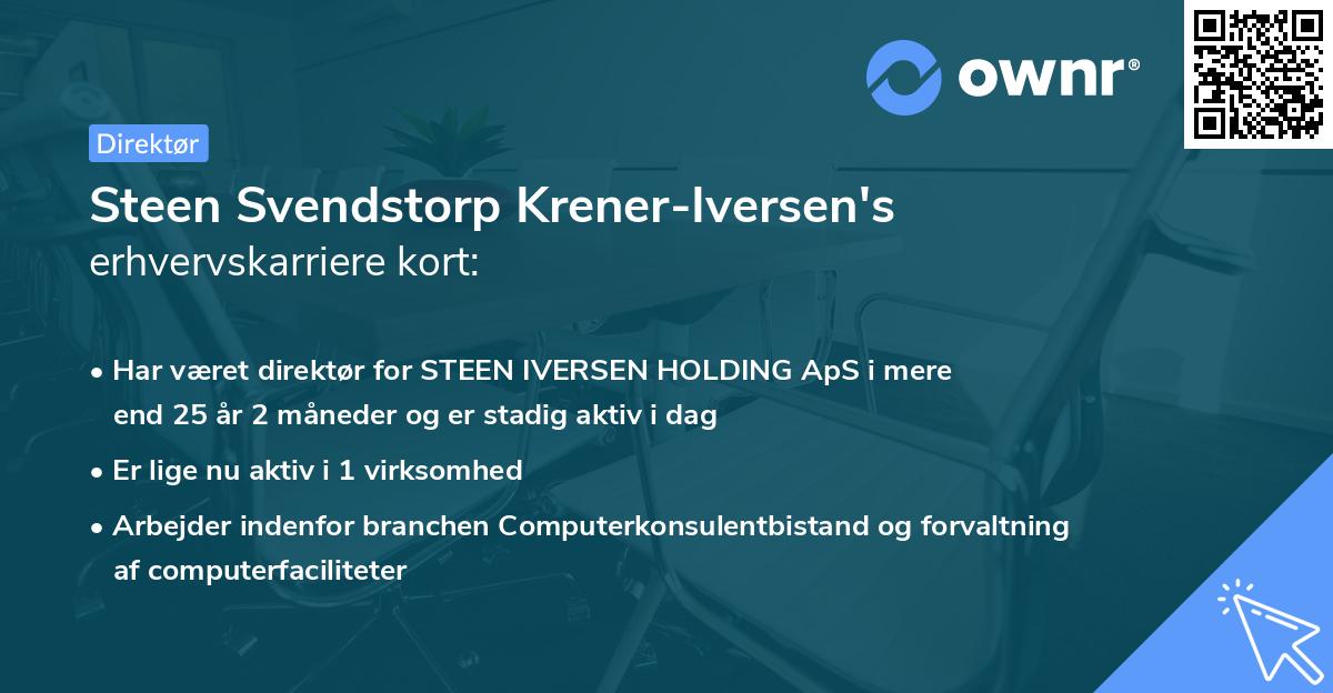 Steen Svendstorp Krener-Iversen's erhvervskarriere kort