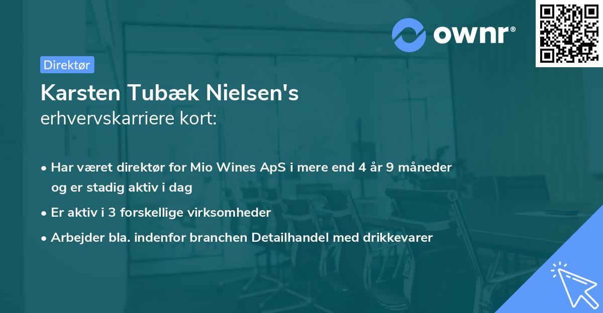 Karsten Tubæk Nielsen's erhvervskarriere kort