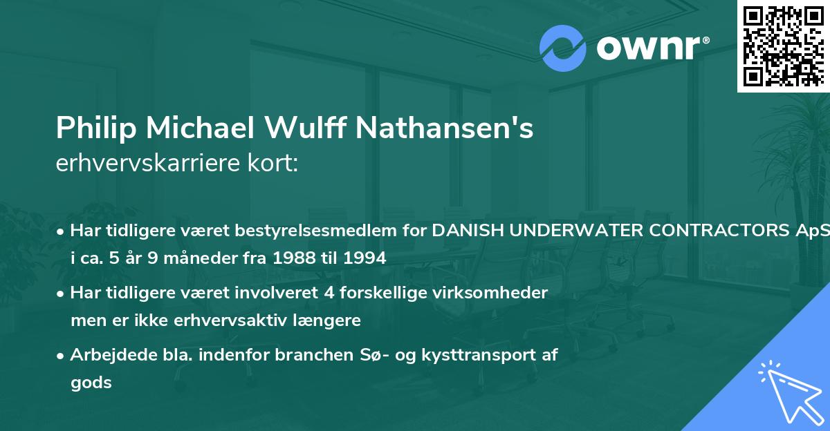 Philip Michael Wulff Nathansen's erhvervskarriere kort