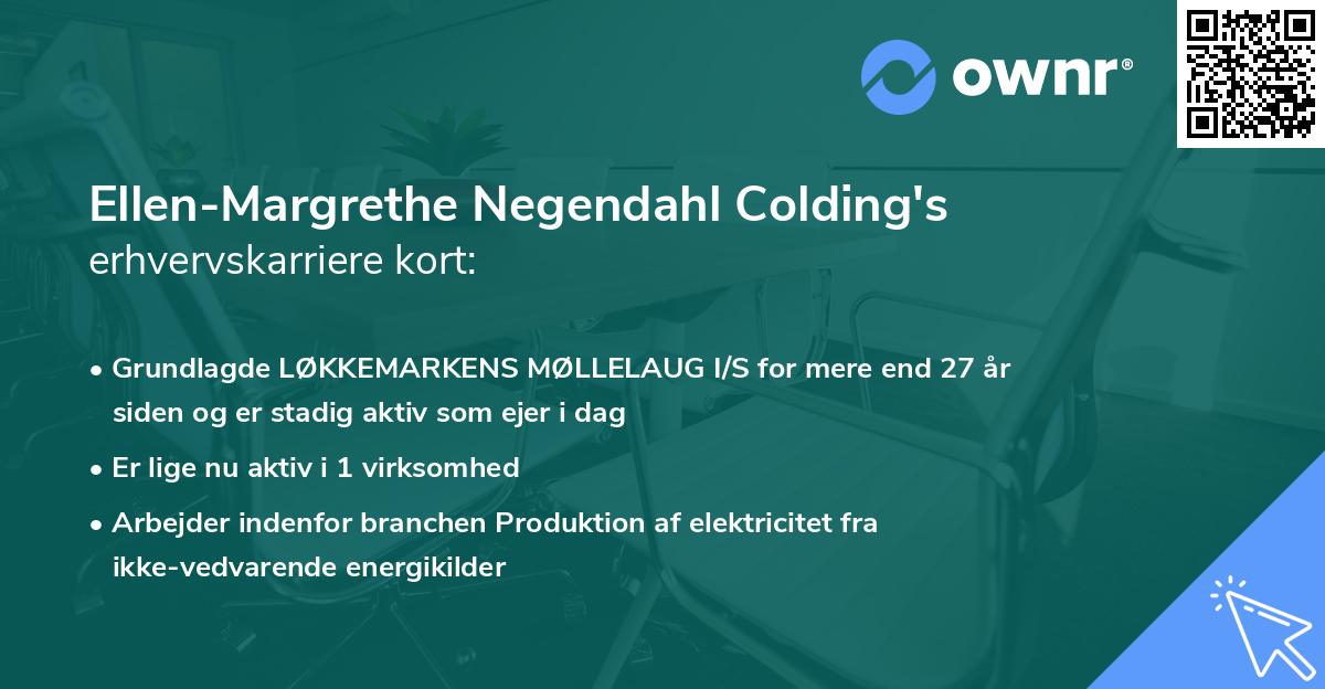 Ellen-Margrethe Negendahl Colding's erhvervskarriere kort