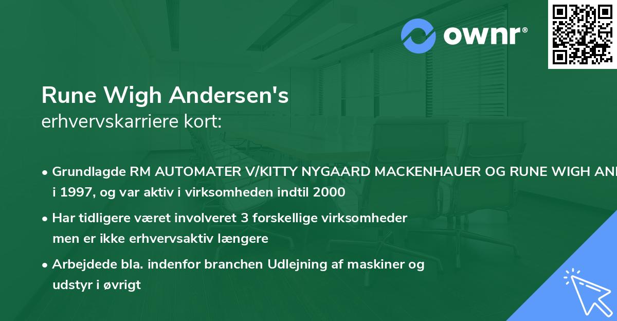 Rune Wigh Andersen's erhvervskarriere kort