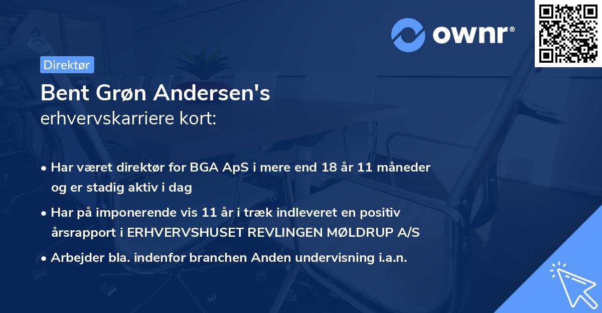 Bent Grøn Andersen's erhvervskarriere kort