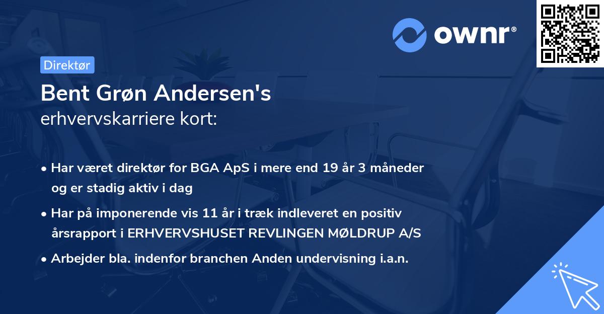 Bent Grøn Andersen's erhvervskarriere kort