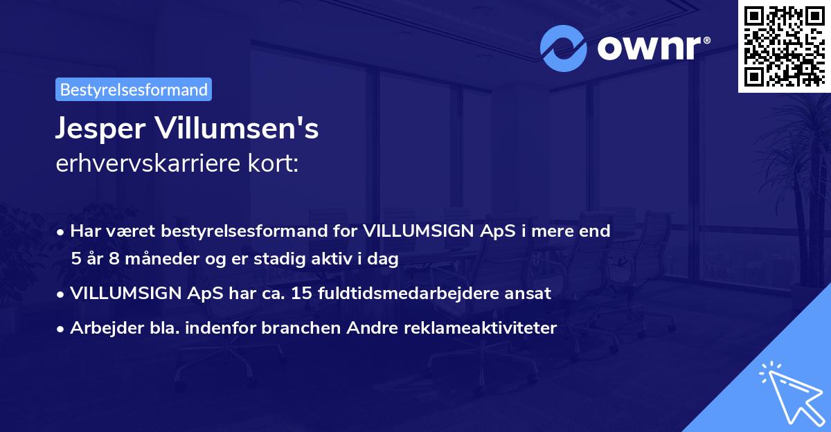 Jesper Villumsen's erhvervskarriere kort