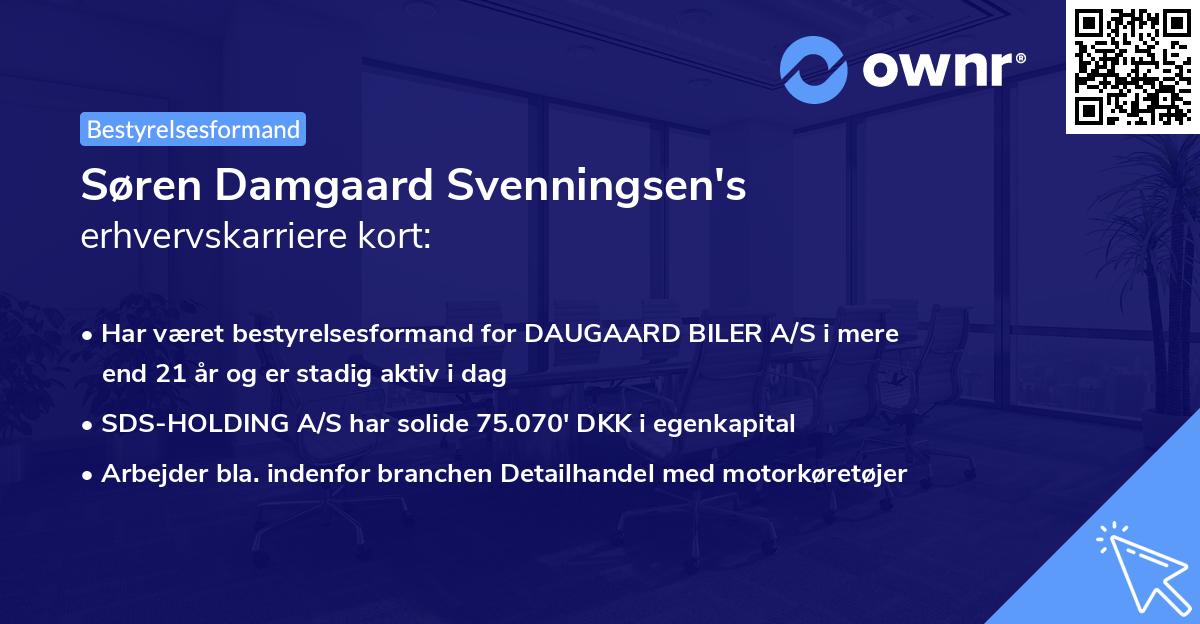 Søren Damgaard Svenningsen's erhvervskarriere kort