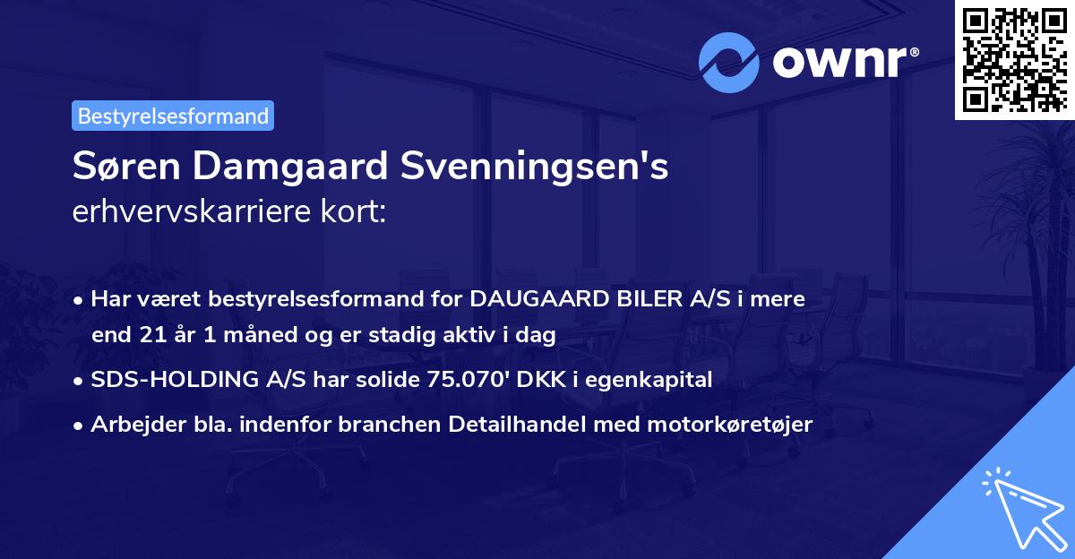 Søren Damgaard Svenningsen's erhvervskarriere kort
