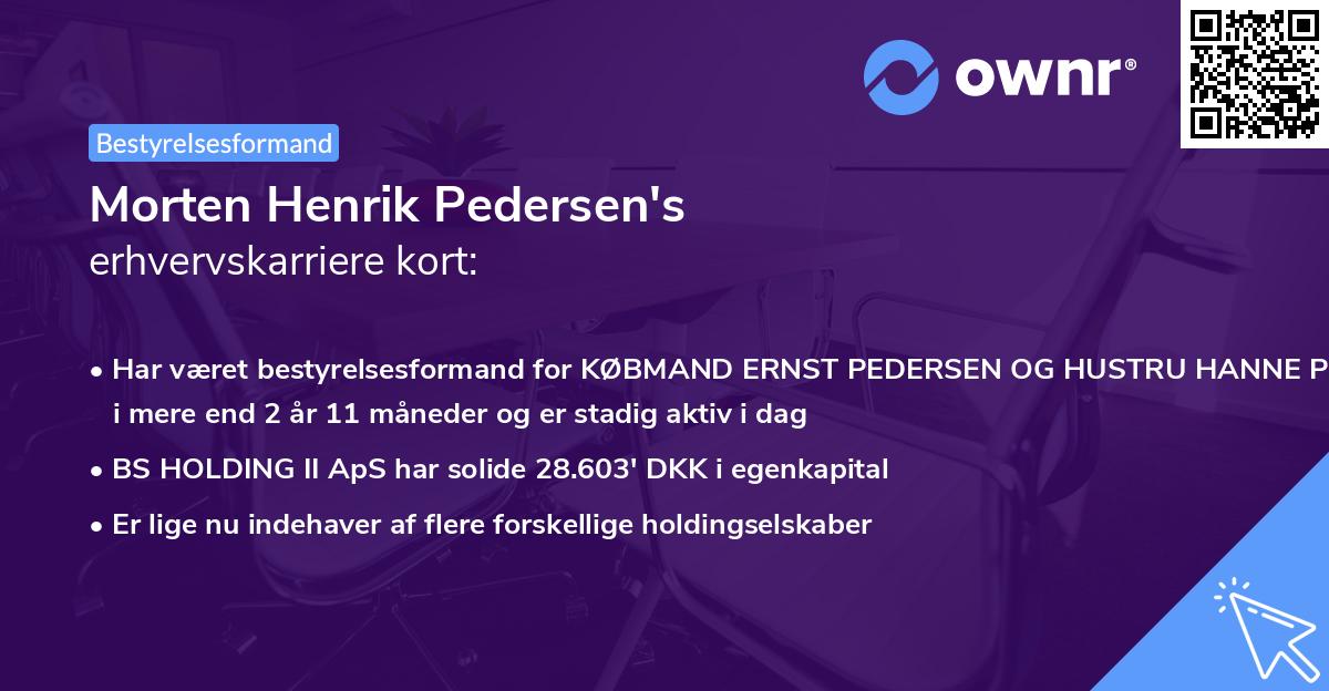 Morten Henrik Pedersen's erhvervskarriere kort