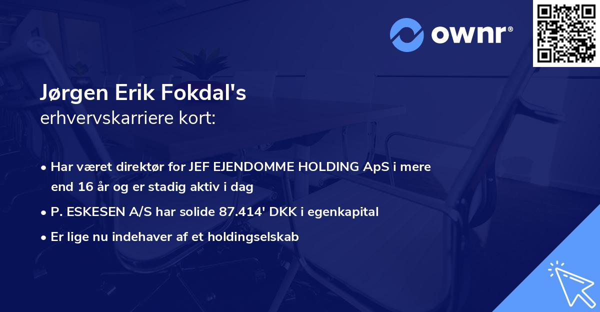 Jørgen Erik Fokdal's erhvervskarriere kort