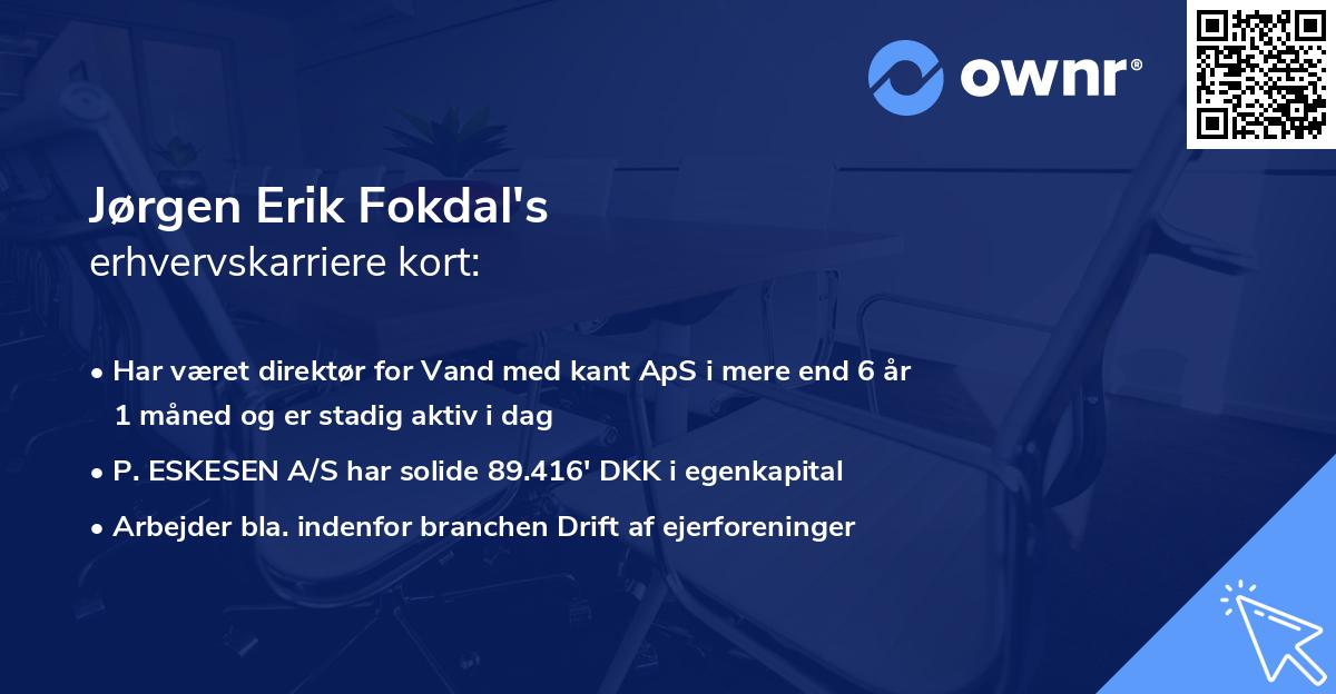 Jørgen Erik Fokdal's erhvervskarriere kort