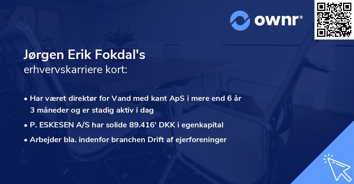 Jørgen Erik Fokdal's erhvervskarriere kort