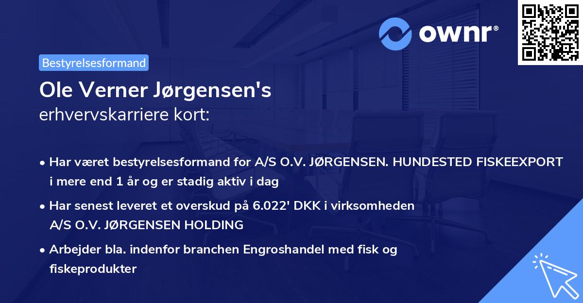 Ole Verner Jørgensen's erhvervskarriere kort
