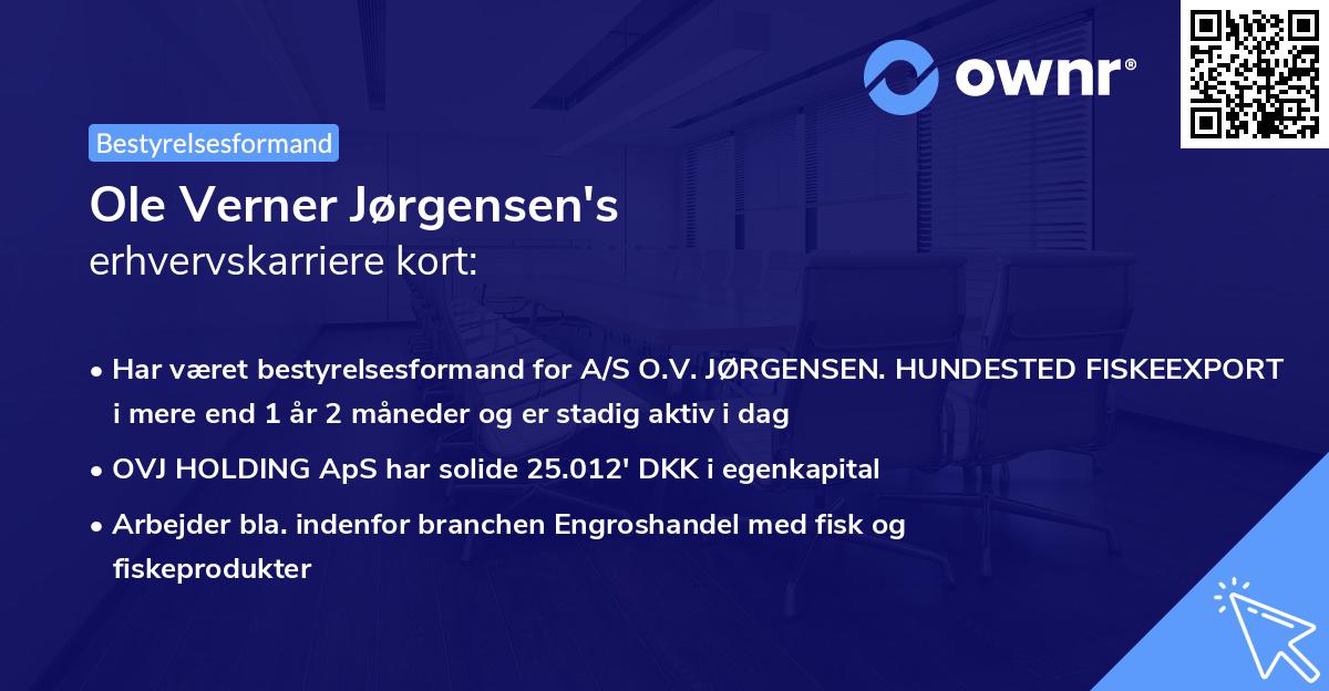 Ole Verner Jørgensen's erhvervskarriere kort