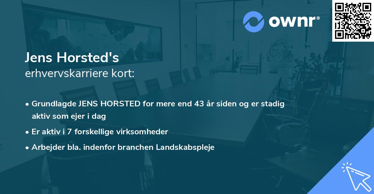 Jens Horsted's erhvervskarriere kort