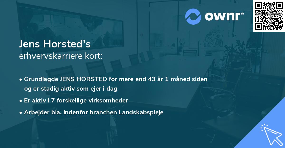 Jens Horsted's erhvervskarriere kort