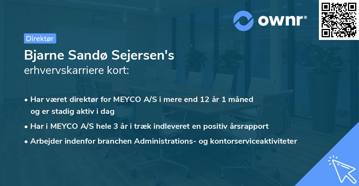Bjarne Sandø Sejersen's erhvervskarriere kort