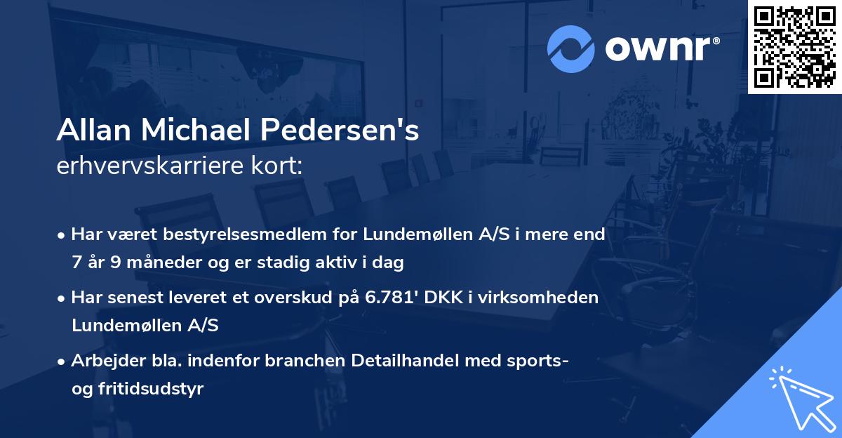 Allan Michael Pedersen's erhvervskarriere kort