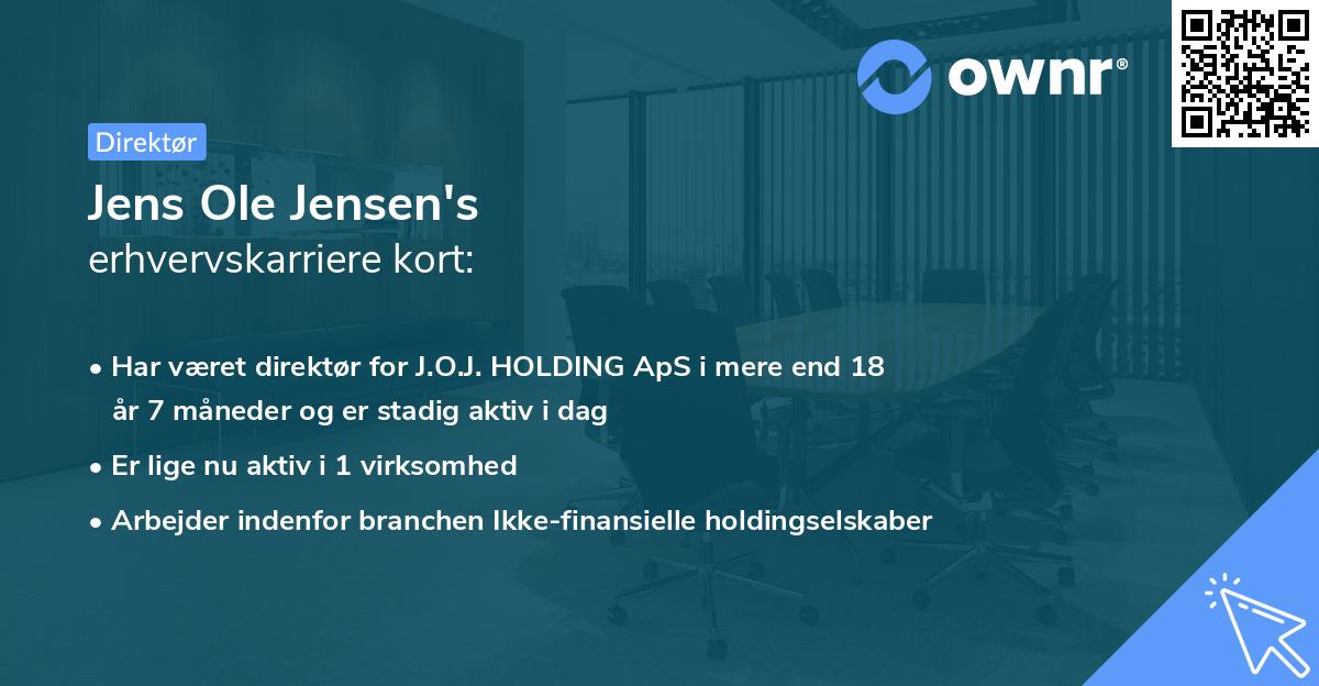 Jens Ole Jensen's erhvervskarriere kort