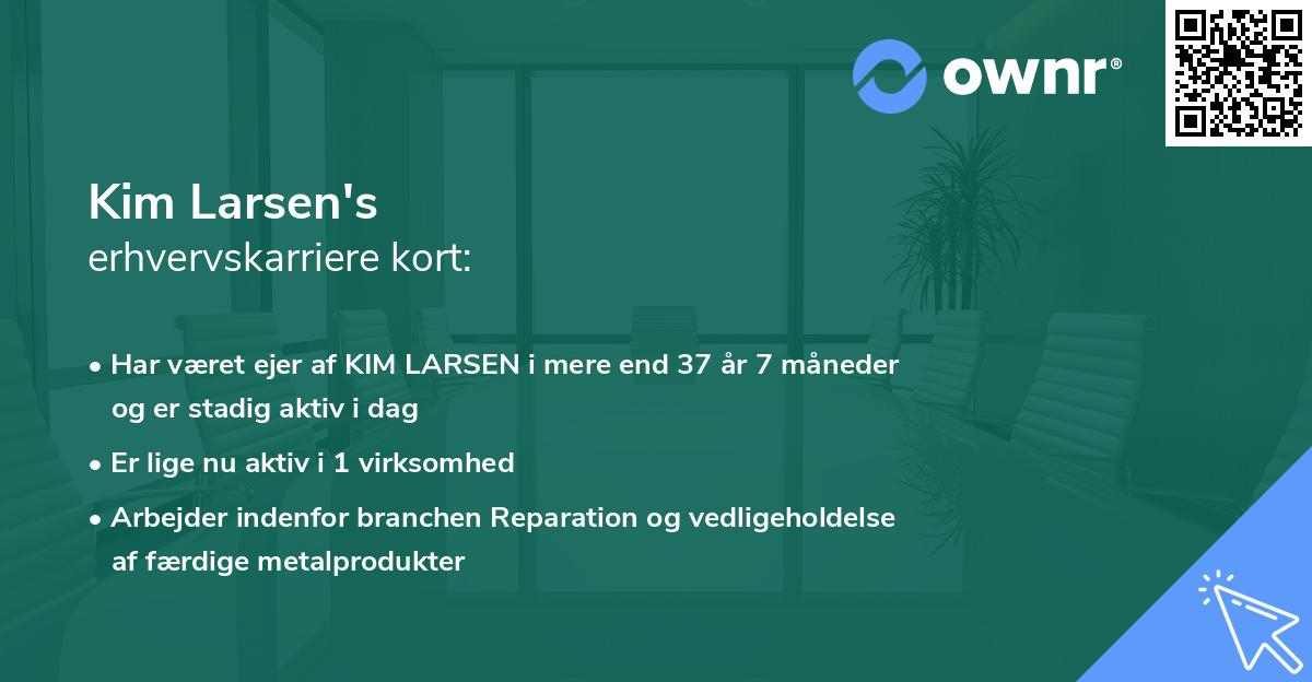 Kim Larsen's erhvervskarriere kort