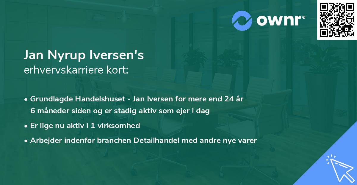 Jan Nyrup Iversen's erhvervskarriere kort
