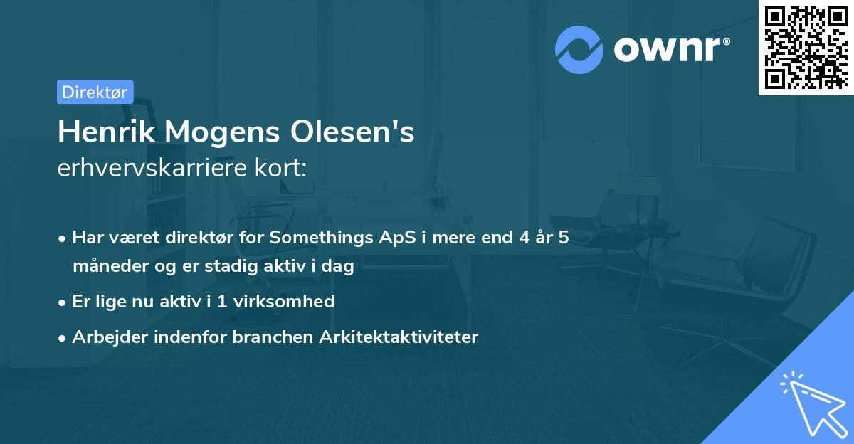 Henrik Mogens Olesen's erhvervskarriere kort