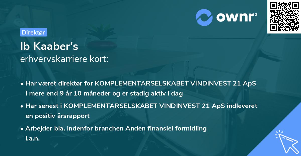 Ib Kaaber's erhvervskarriere kort