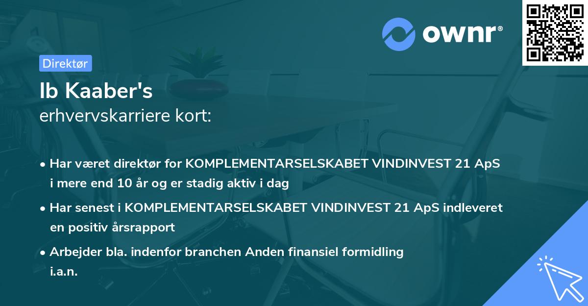 Ib Kaaber's erhvervskarriere kort