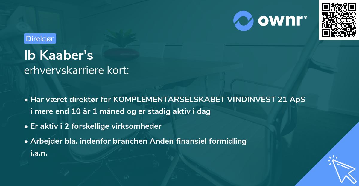 Ib Kaaber's erhvervskarriere kort