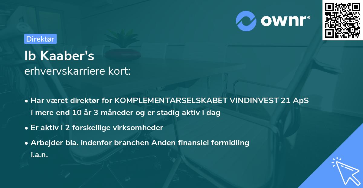 Ib Kaaber's erhvervskarriere kort