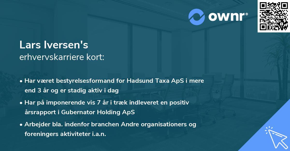 Lars Iversen's erhvervskarriere kort