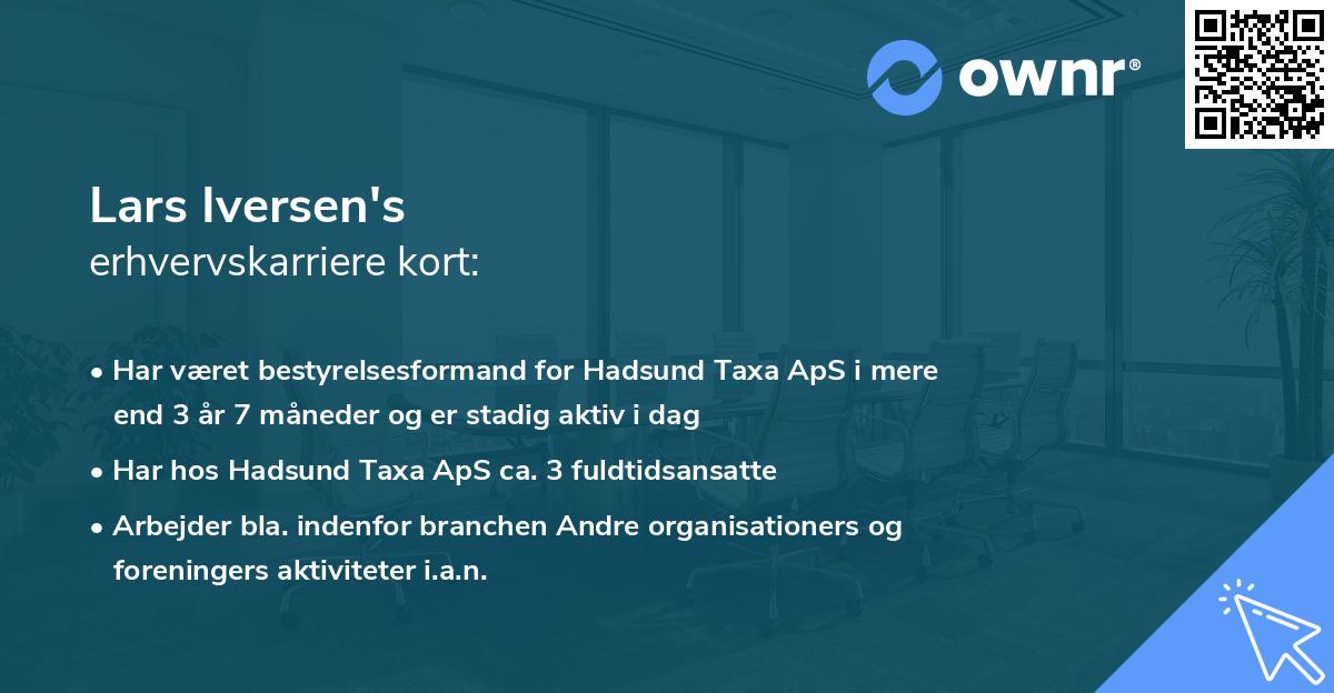 Lars Iversen's erhvervskarriere kort