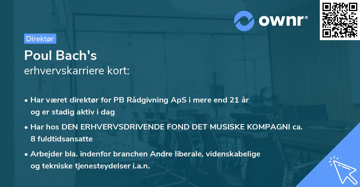 Poul Bach's erhvervskarriere kort