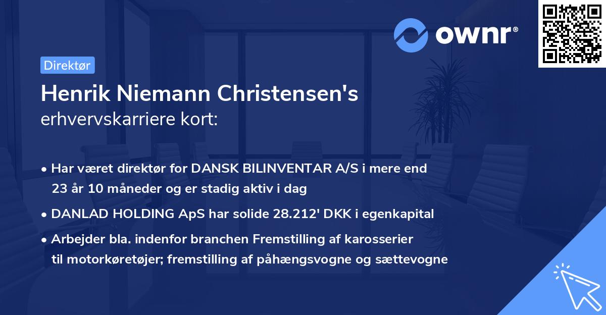 Henrik Niemann Christensen's erhvervskarriere kort