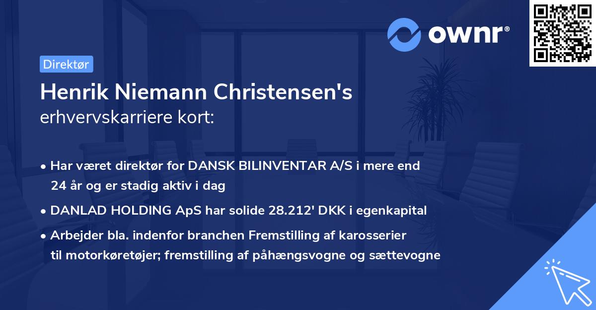 Henrik Niemann Christensen's erhvervskarriere kort